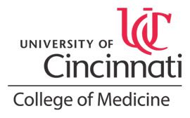 A logo for the university of cincinnati college of medicine.
